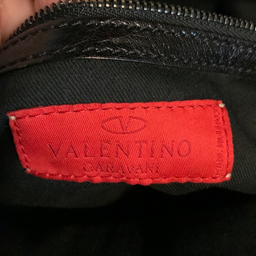 Vintage Valentino Black Leather Tote Bag Authentic - Picture 2 of 9
